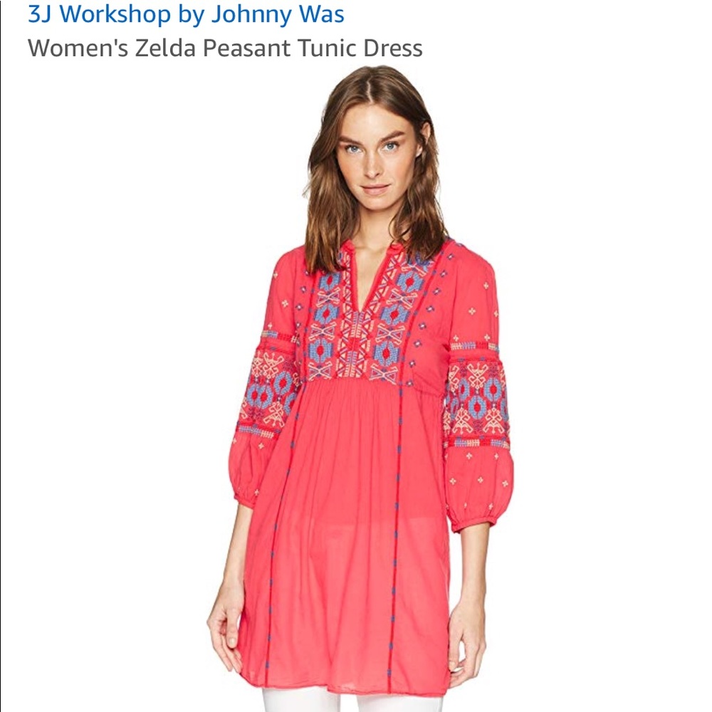 Zelda Peasant Tunic HTF Dress By JOHNNY WAS - Picture 2 of 7